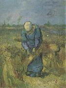 Vincent Van Gogh Peasant Woman Binding Sheaves (nn04) oil painting picture wholesale
